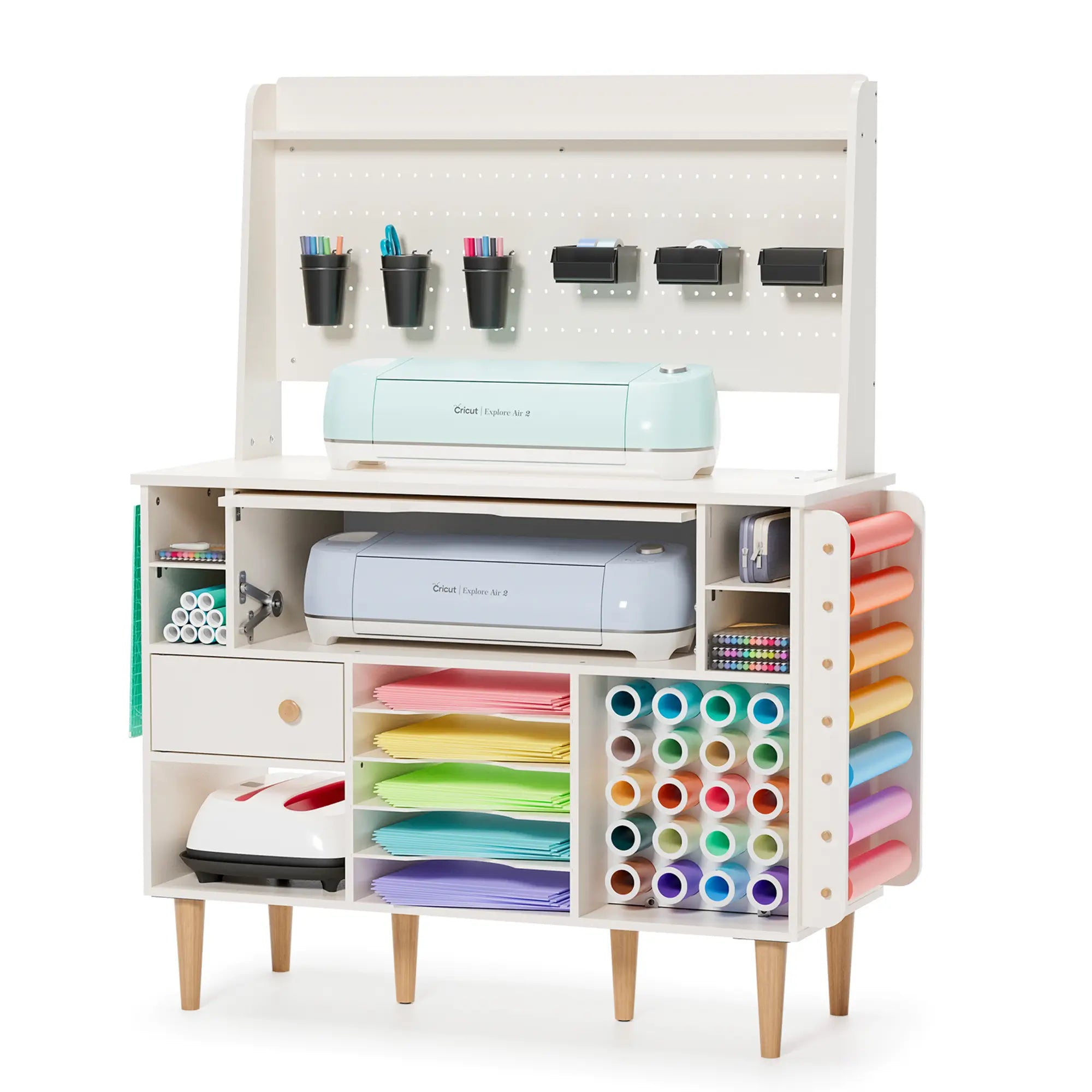 Craft Storage Cabinet with Pegboard for Cricut - Crafit