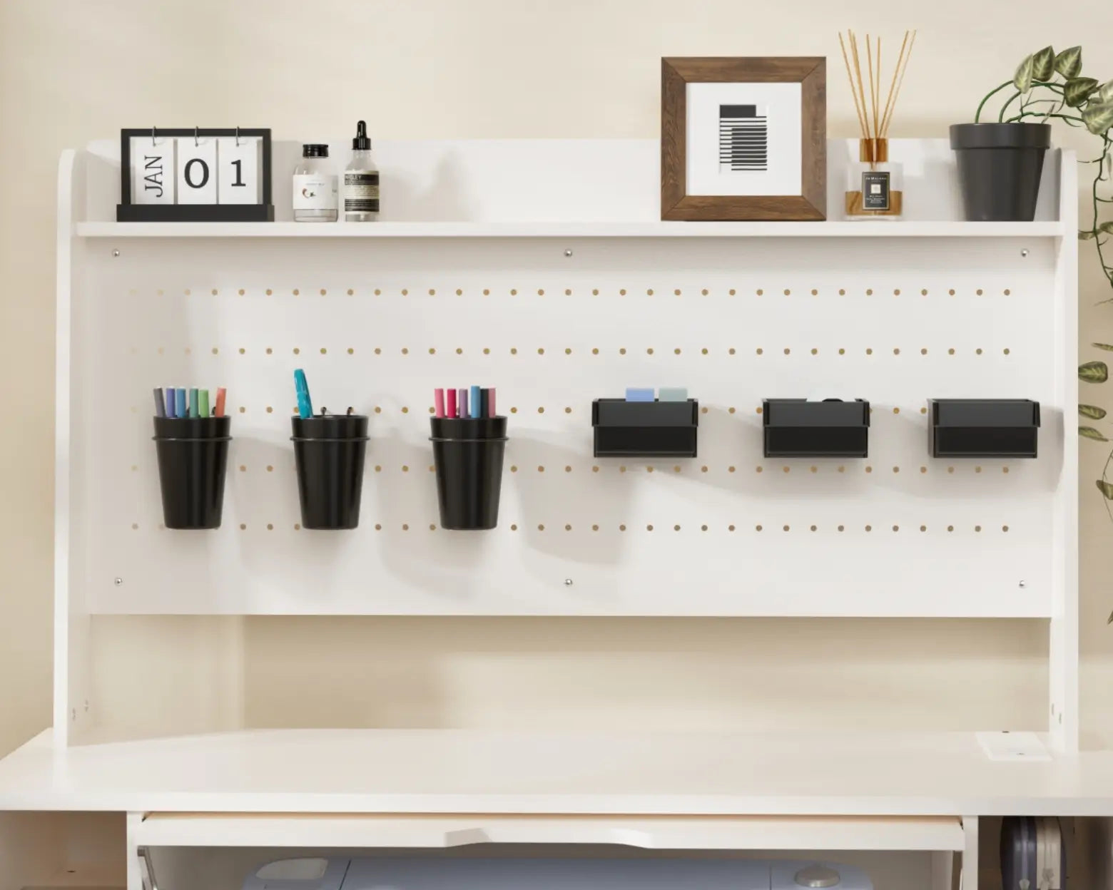 Crafit Folding Craft Storage Cabinet with Pegboard for Cricut