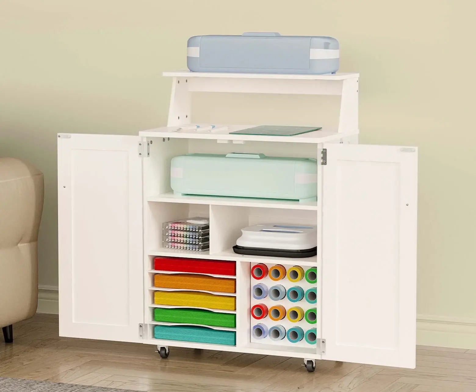 crafit cabinet cart large storage feature