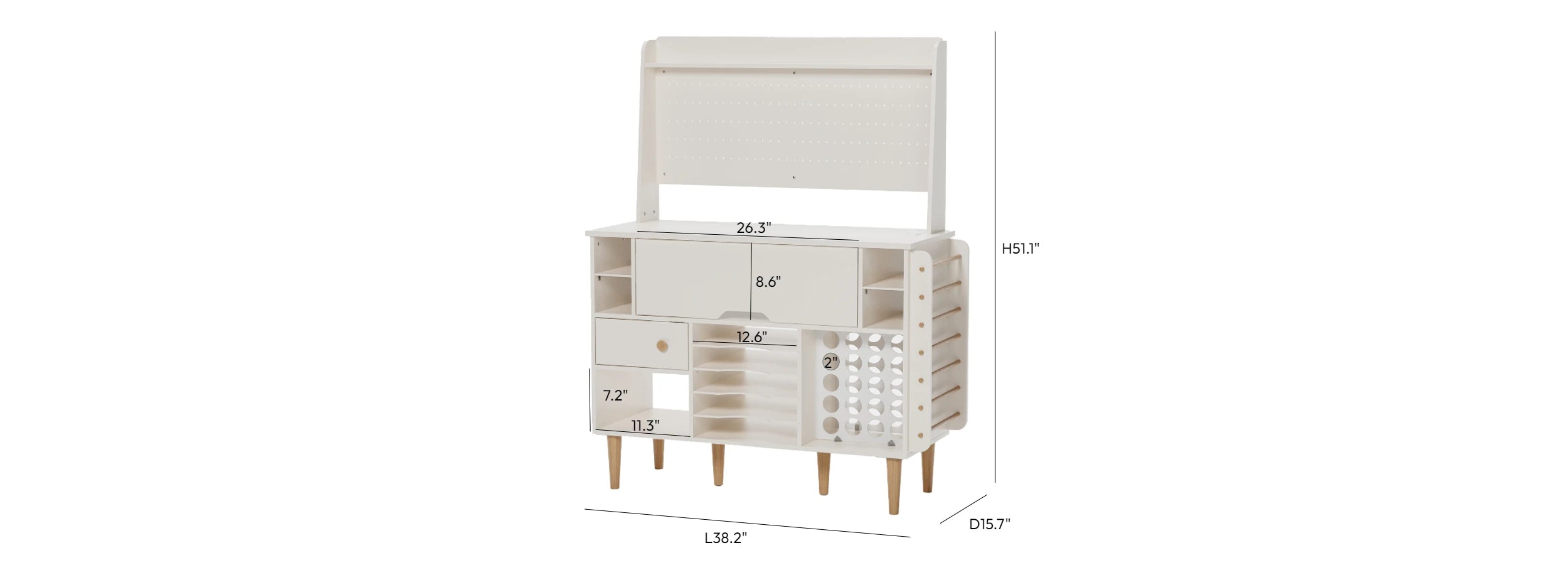 Crafit storage cabinet with pegboard dimensions