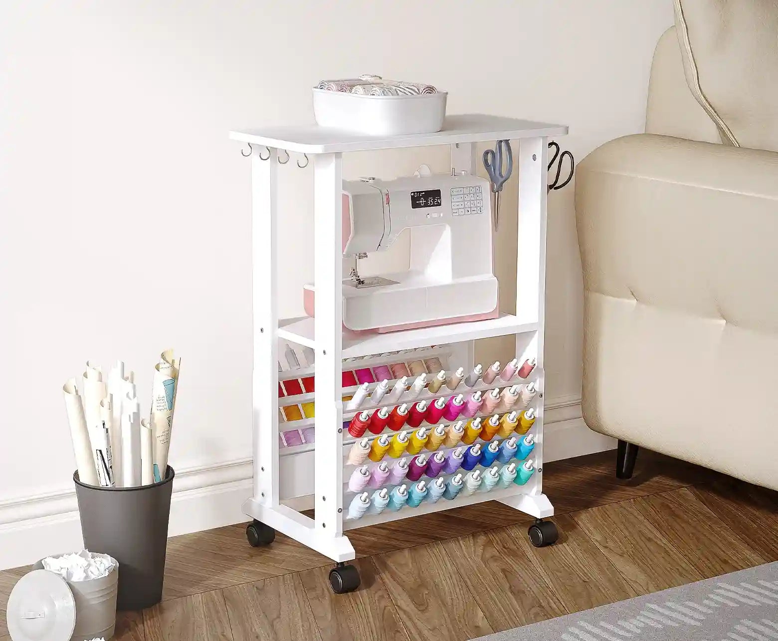 Crafit sewing craft storage cart space-saver