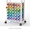 Load image into Gallery viewer, Crafit Rolling Craft Organizer with 30 Vinyl Roll Holders for Cricut
