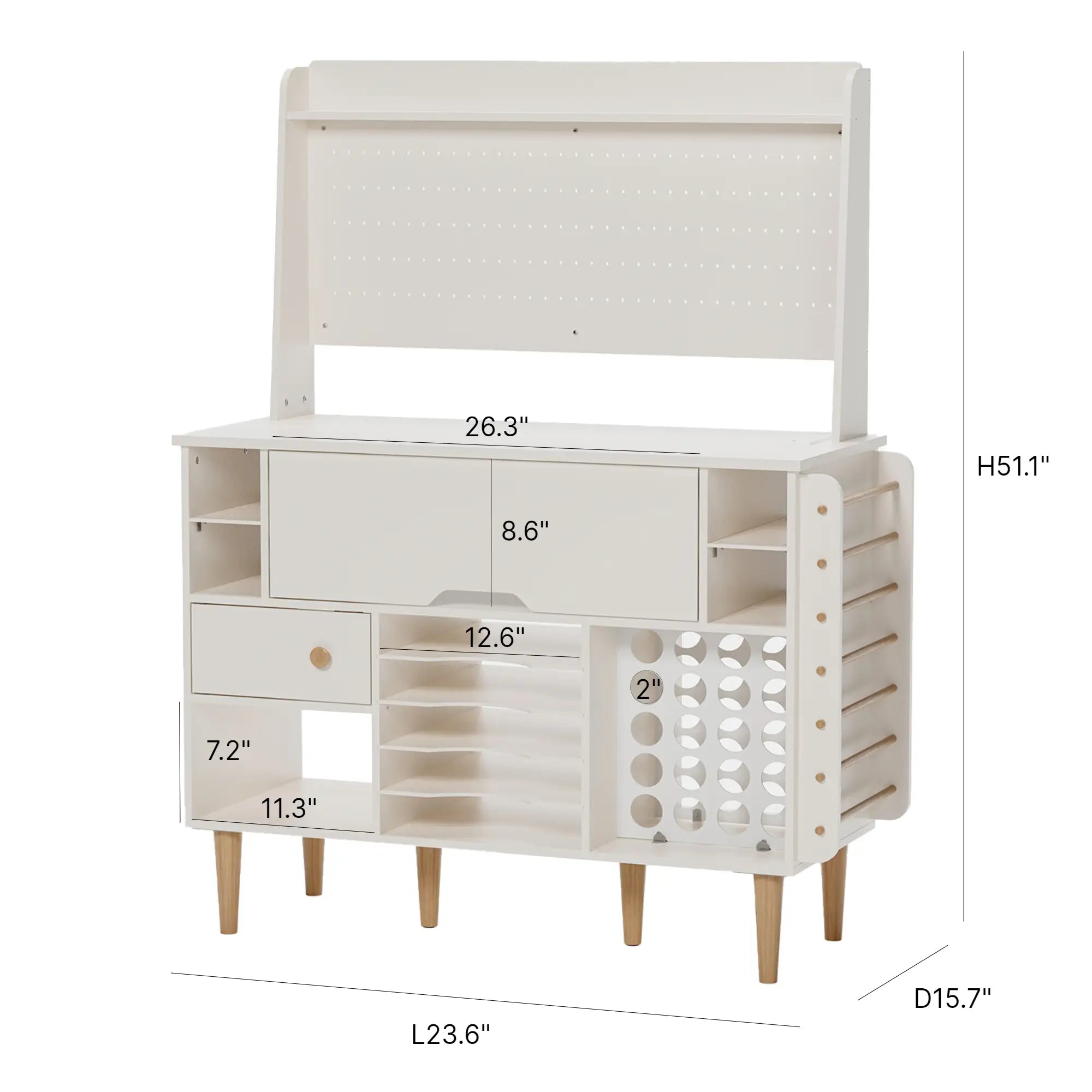 Crafit Folding Craft Storage Cabinet with Pegboard for Cricut