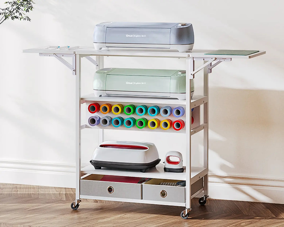 Crafit Foldable Craft Storage Shelf Cart for Cricut