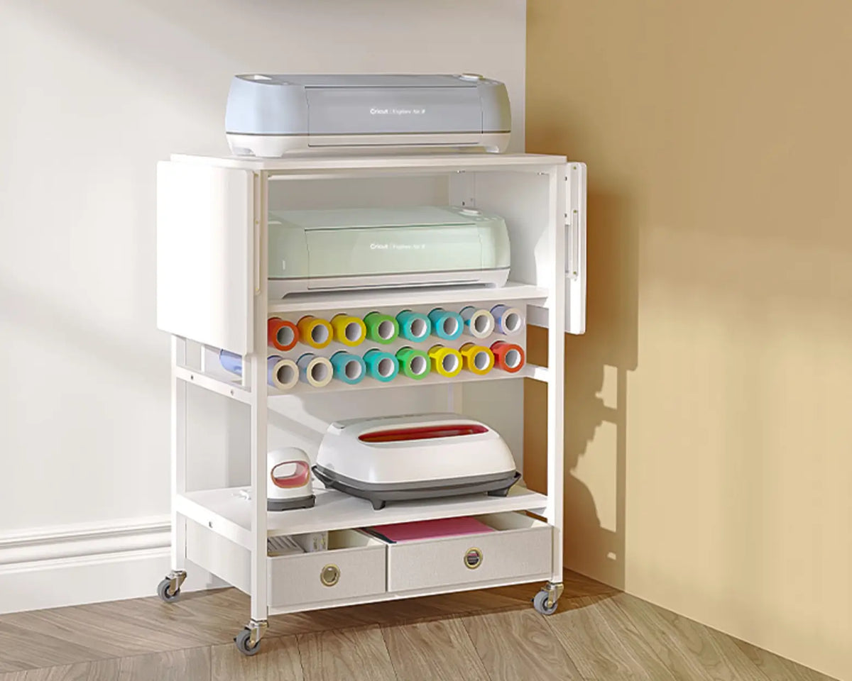 Crafit Foldable Craft Storage Shelf Cart for Cricut