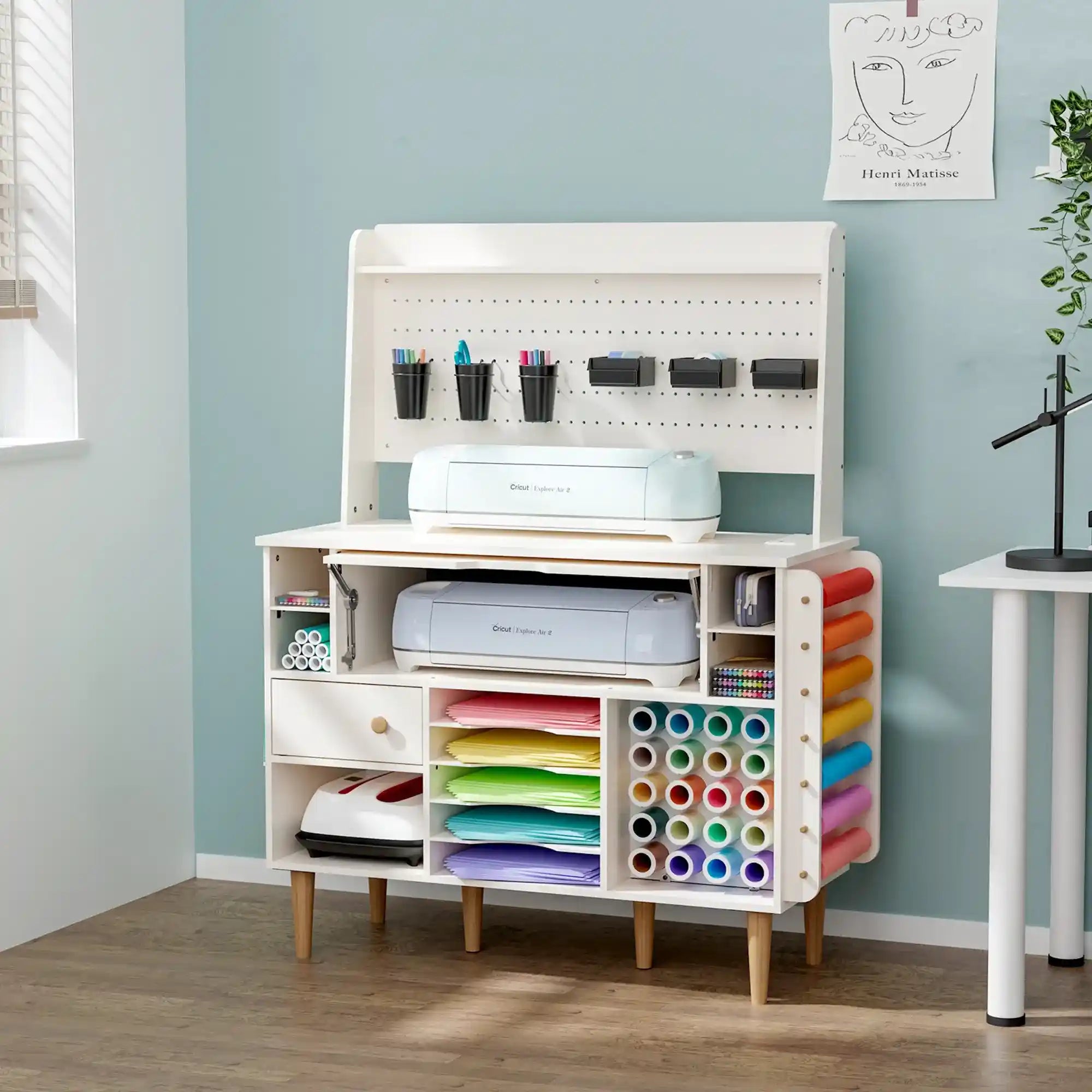 Craft Storage Cabinet with Pegboard for Cricut - Crafit